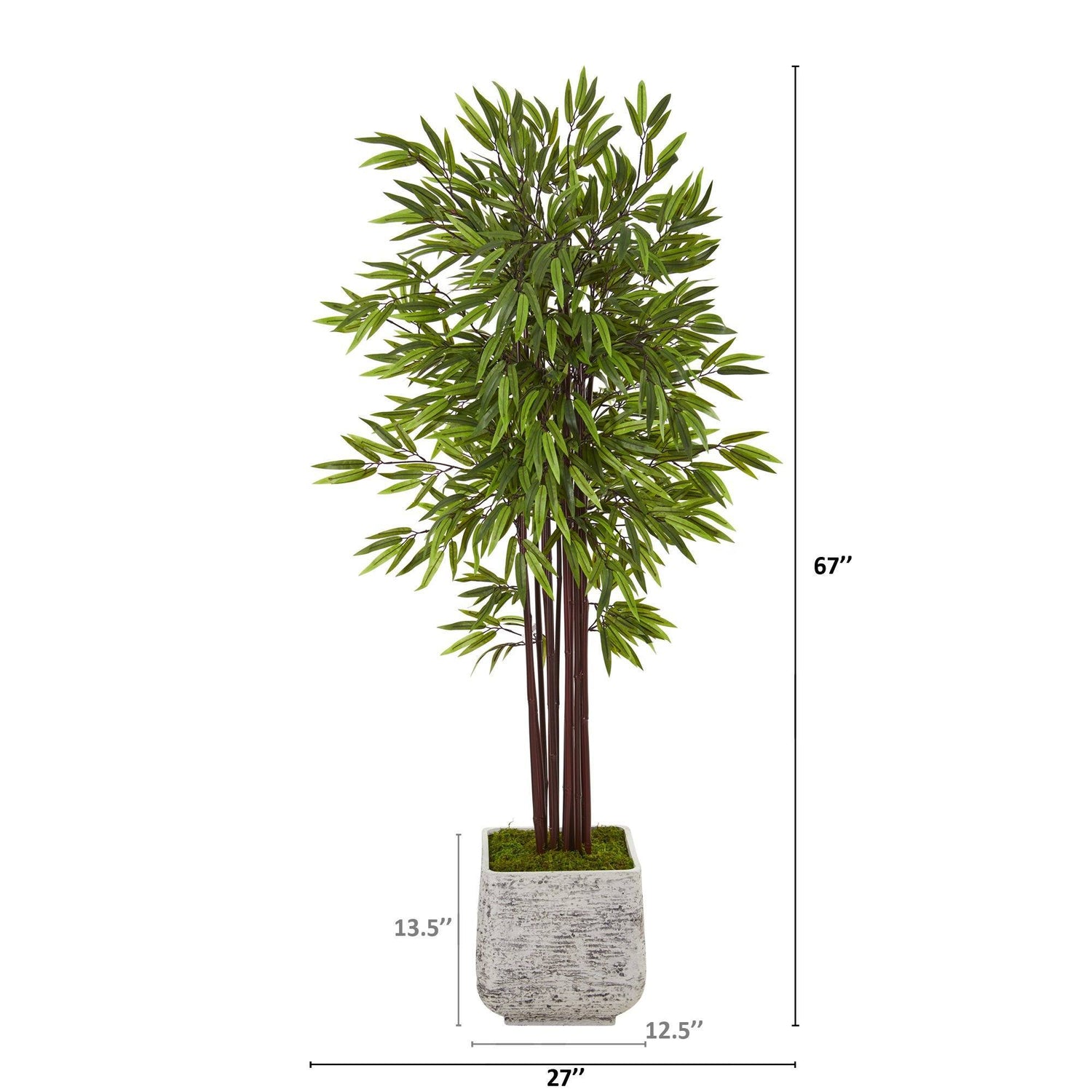 5.5’ Bamboo Artificial Tree in White Planter