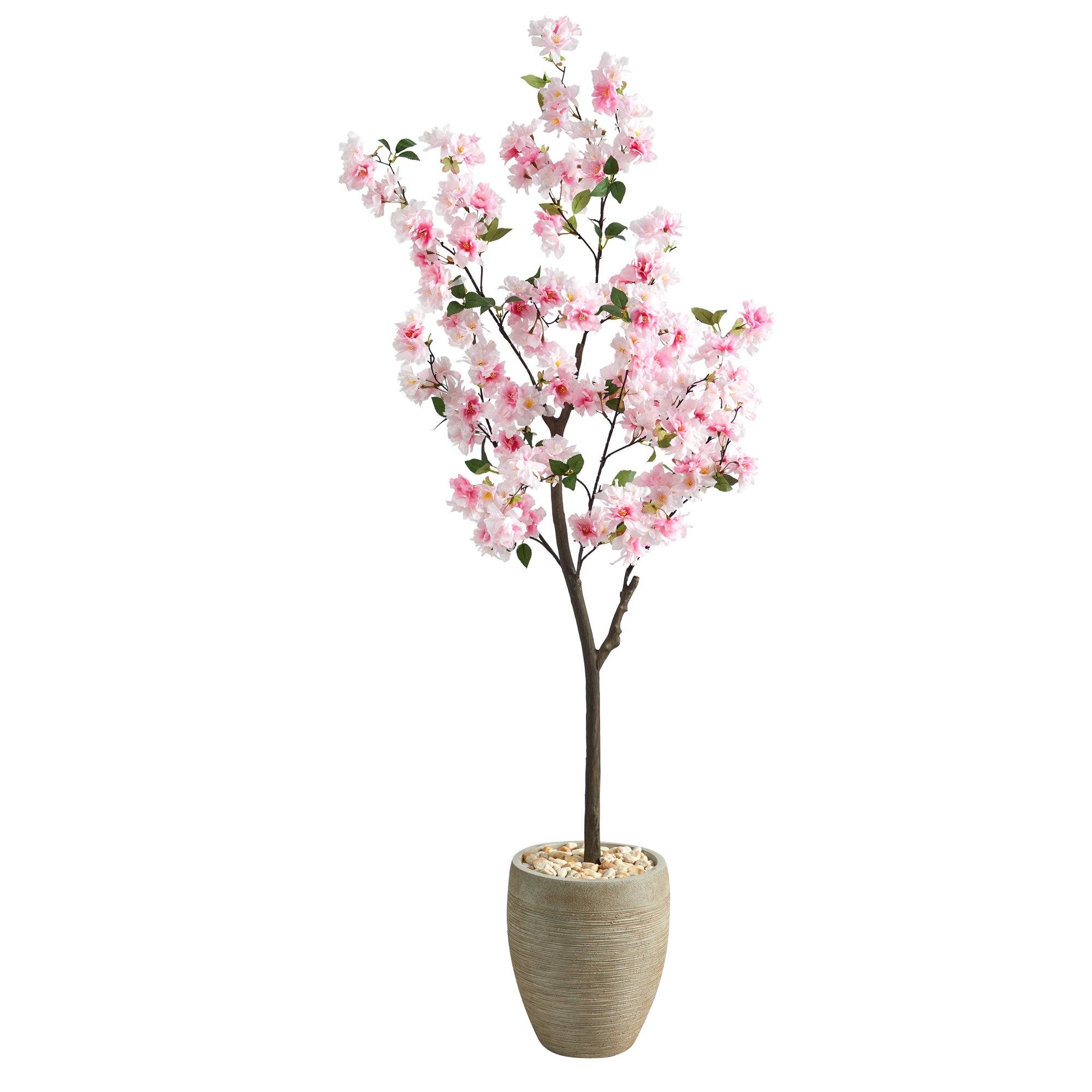 5.5 Cherry Blossom Artificial Tree in Sand Colored Planter