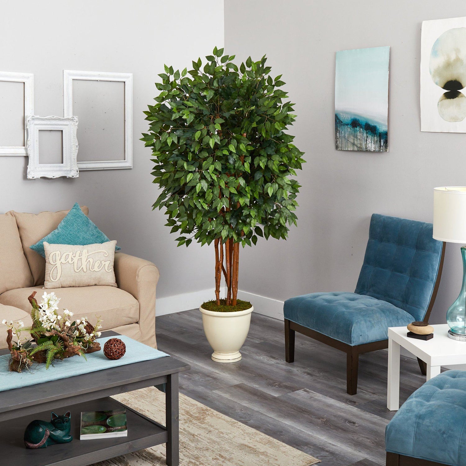 5.5’ Super Deluxe Ficus Artificial Tree in Decorative Urn