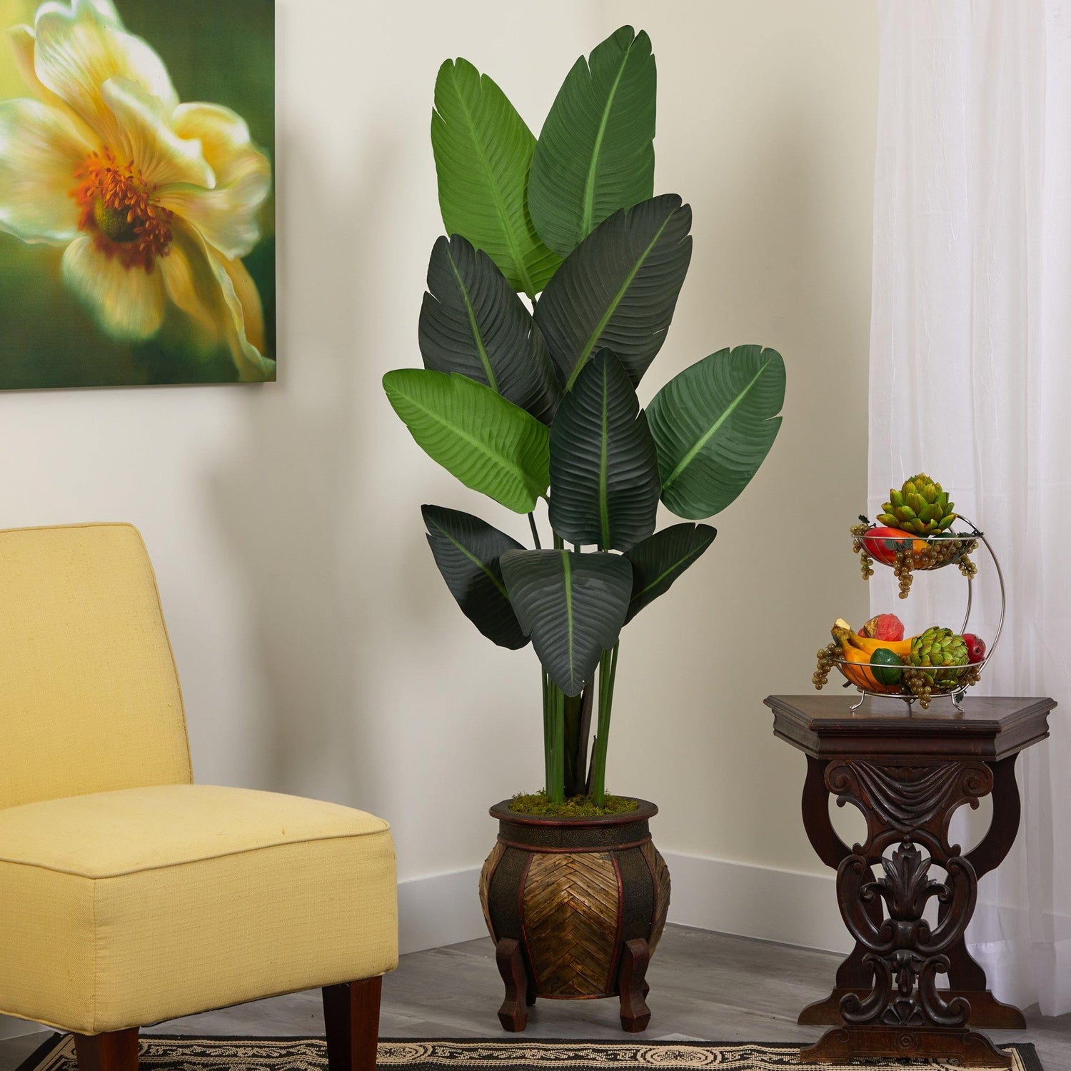 5.5’ Traveler's Palm Artificial Tree in Decorative Planter