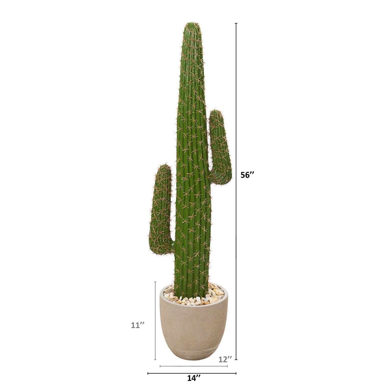 56” Cactus Artificial Plant in Sandstone Planter