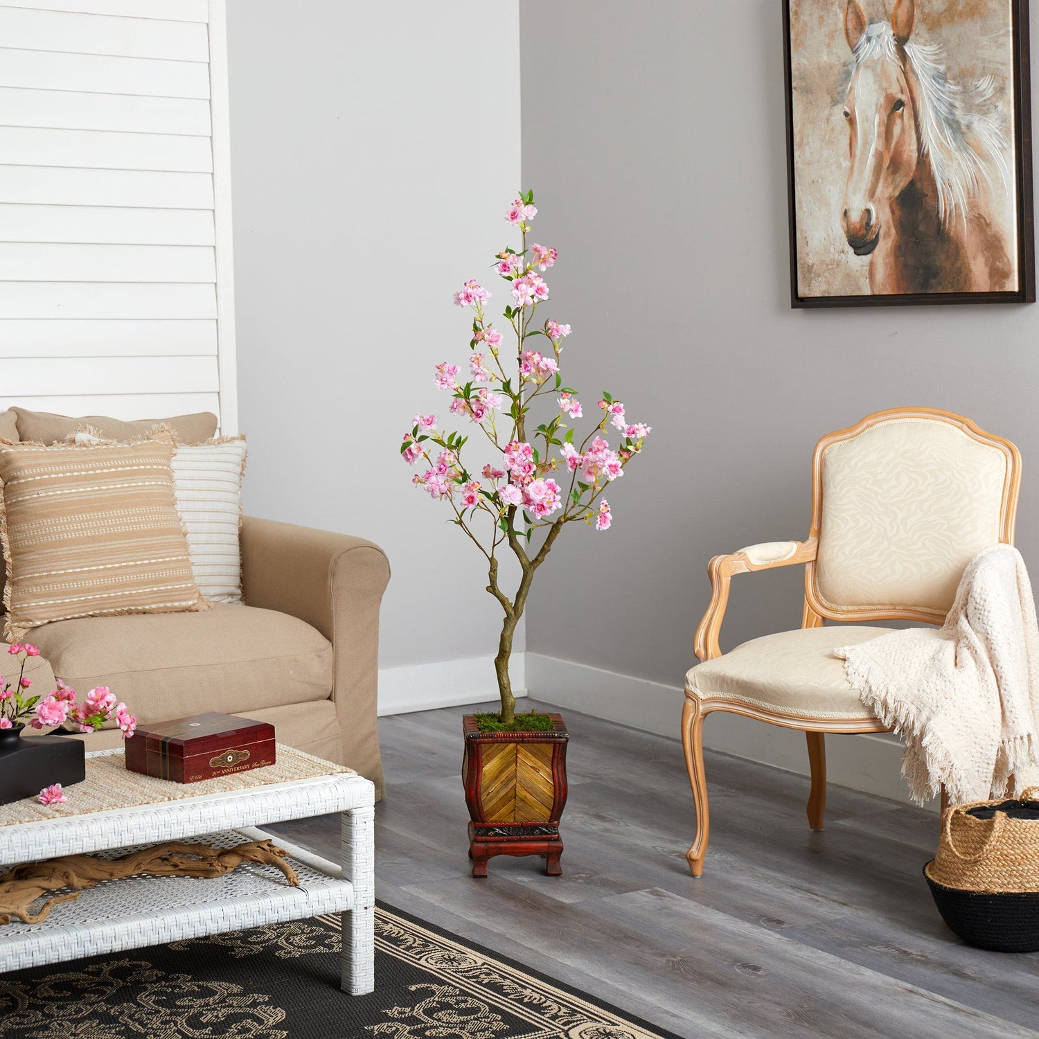 56” Cherry Blossom Artificial Tree in Decorative Planter