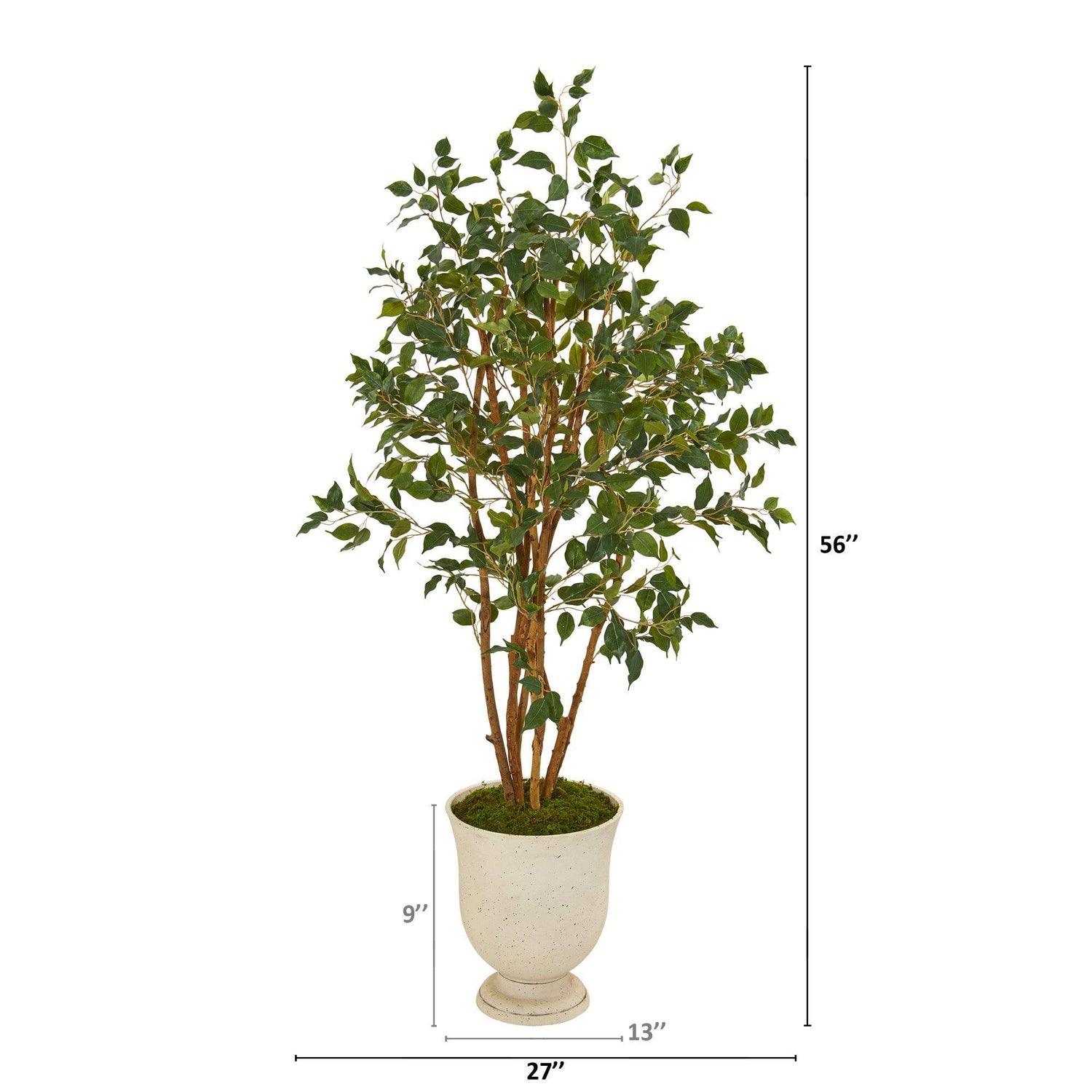 56” Ficus Artificial Tree in Decorative Urn