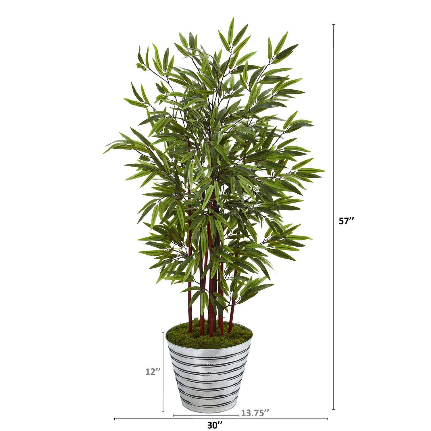 57” Bamboo Artificial Tree in Decorative Tin Bucket