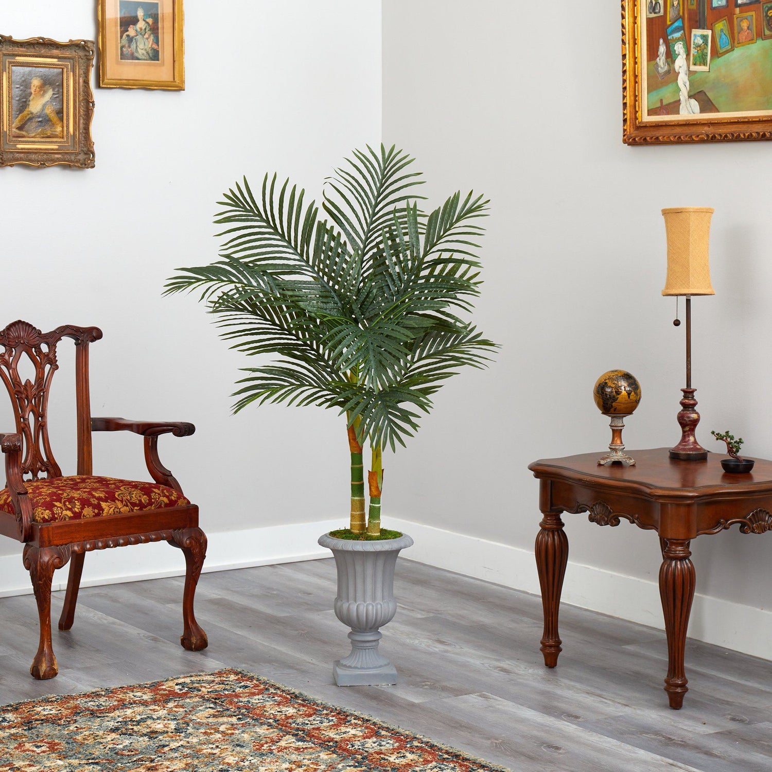 57” Golden Cane Artificial Palm Tree in Decorative Urn