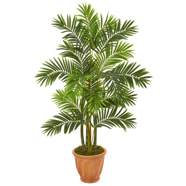 59” Areca Palm Artificial Tree in Terracotta Planter