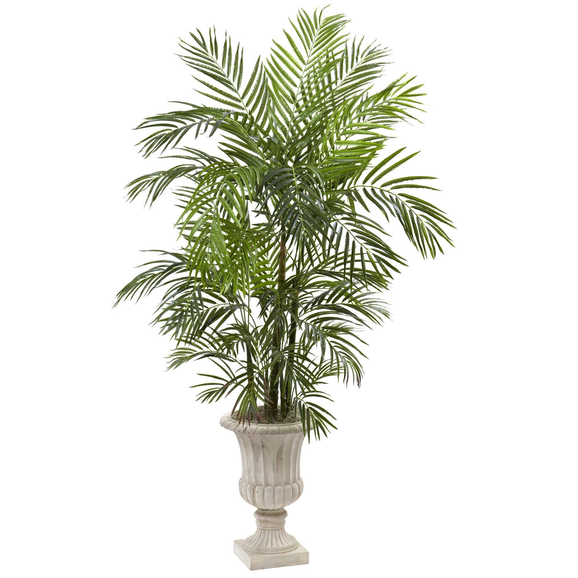 areca palm mature container Nearly Natural 6-ft Areca Palm Artificial Tree in Urn UV Resistant (Indoor/Outdoor)