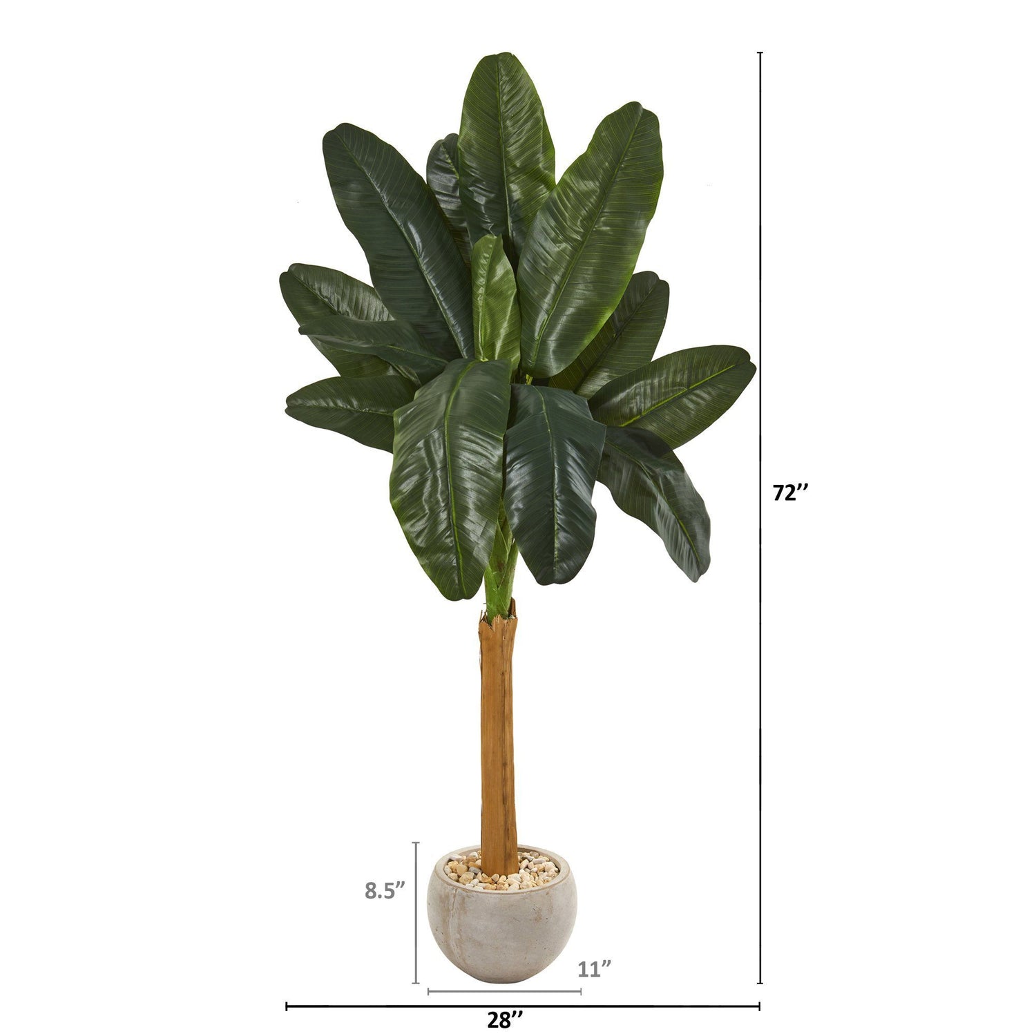 6’ Banana Artificial Tree in Sand Colored Bowl