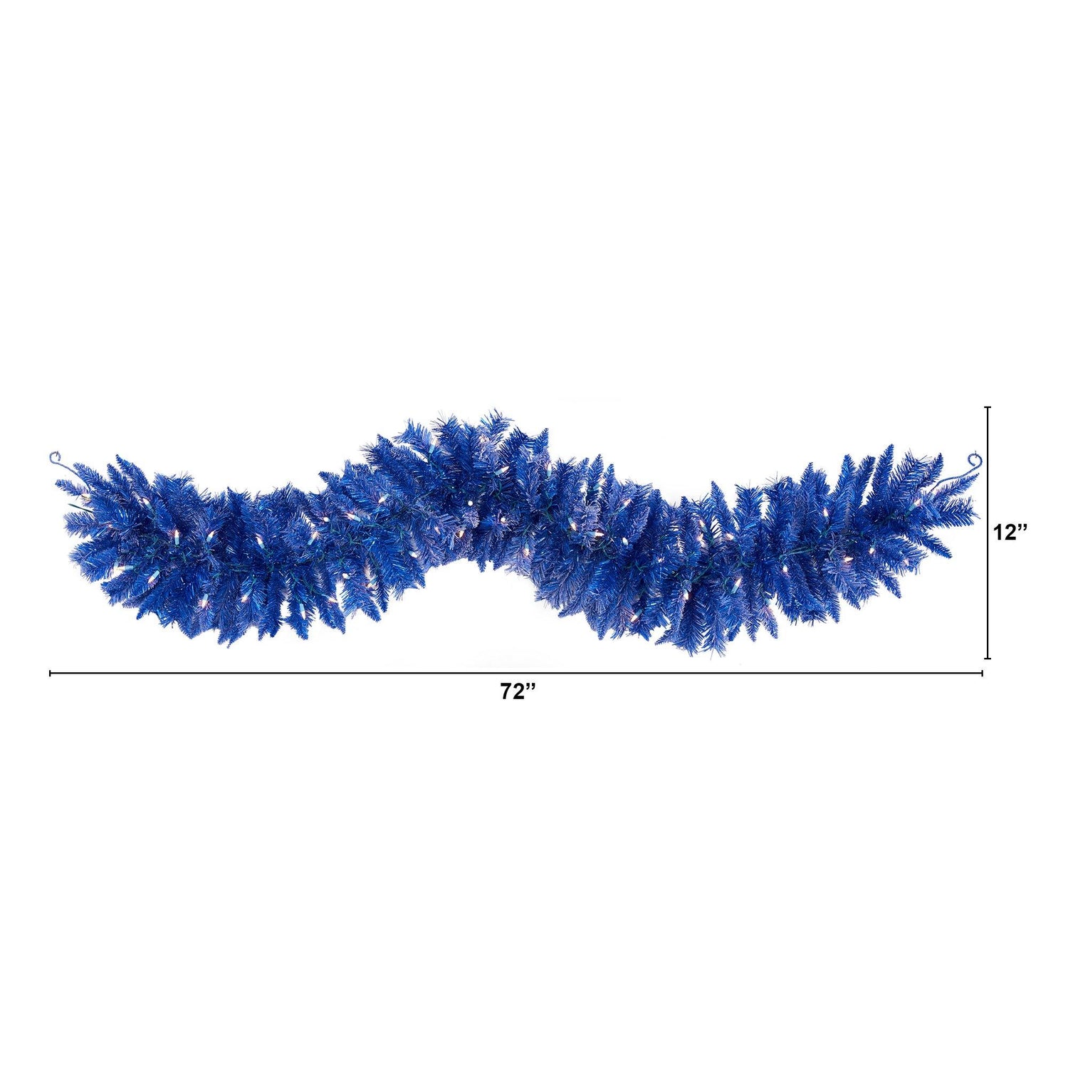 6' Blue Artificial Christmas Garland with 50 Warm White Lights