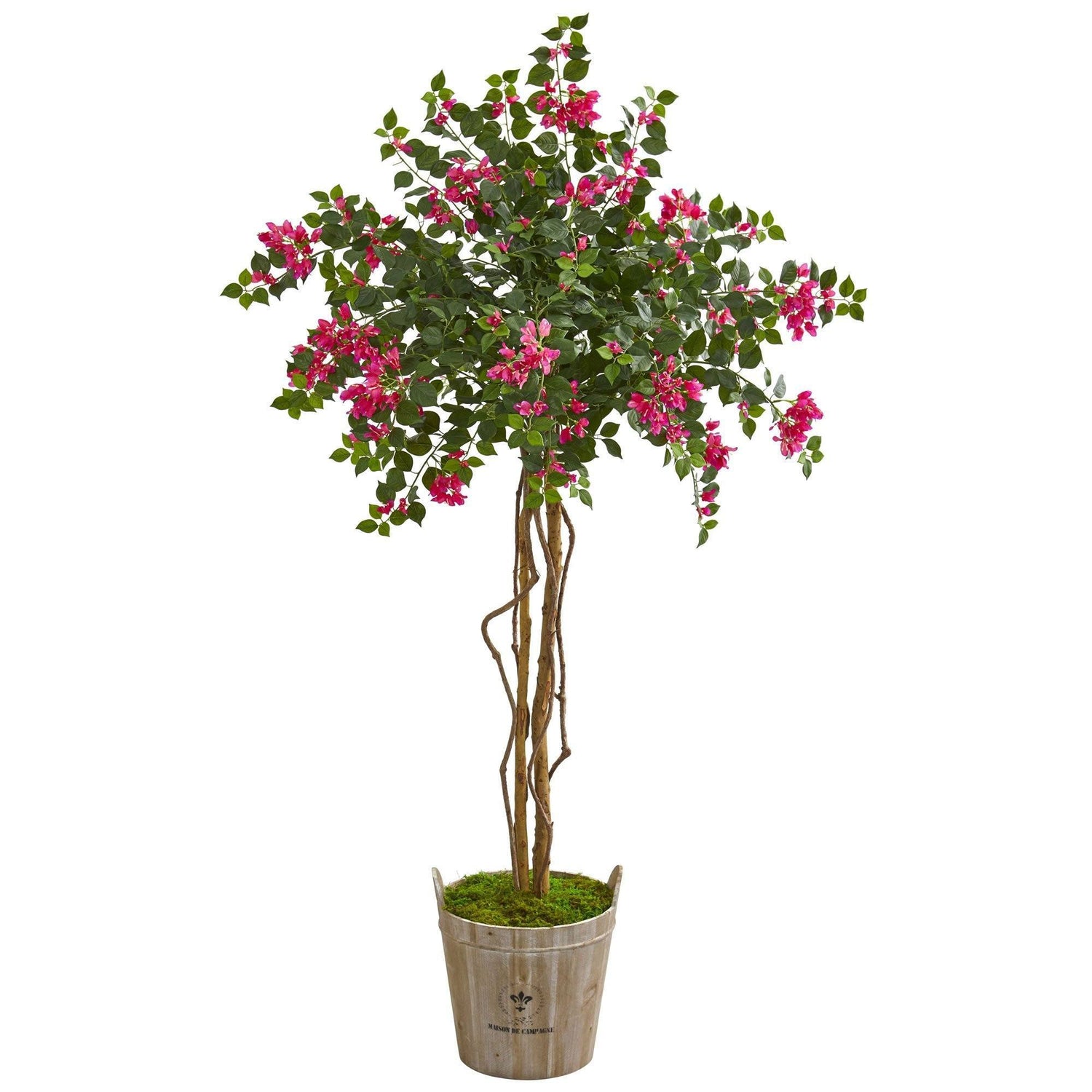 6’ Bougainvillea Artificial Tree in Farmhouse Planter