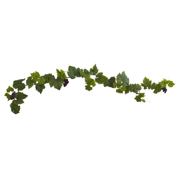 6’ Grape Leaf Deluxe Garland w/Grapes (Set of 2)