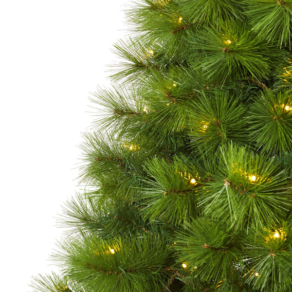 6’ Green Scotch Pine Artificial Christmas Tree with 300 Clear LED Lights