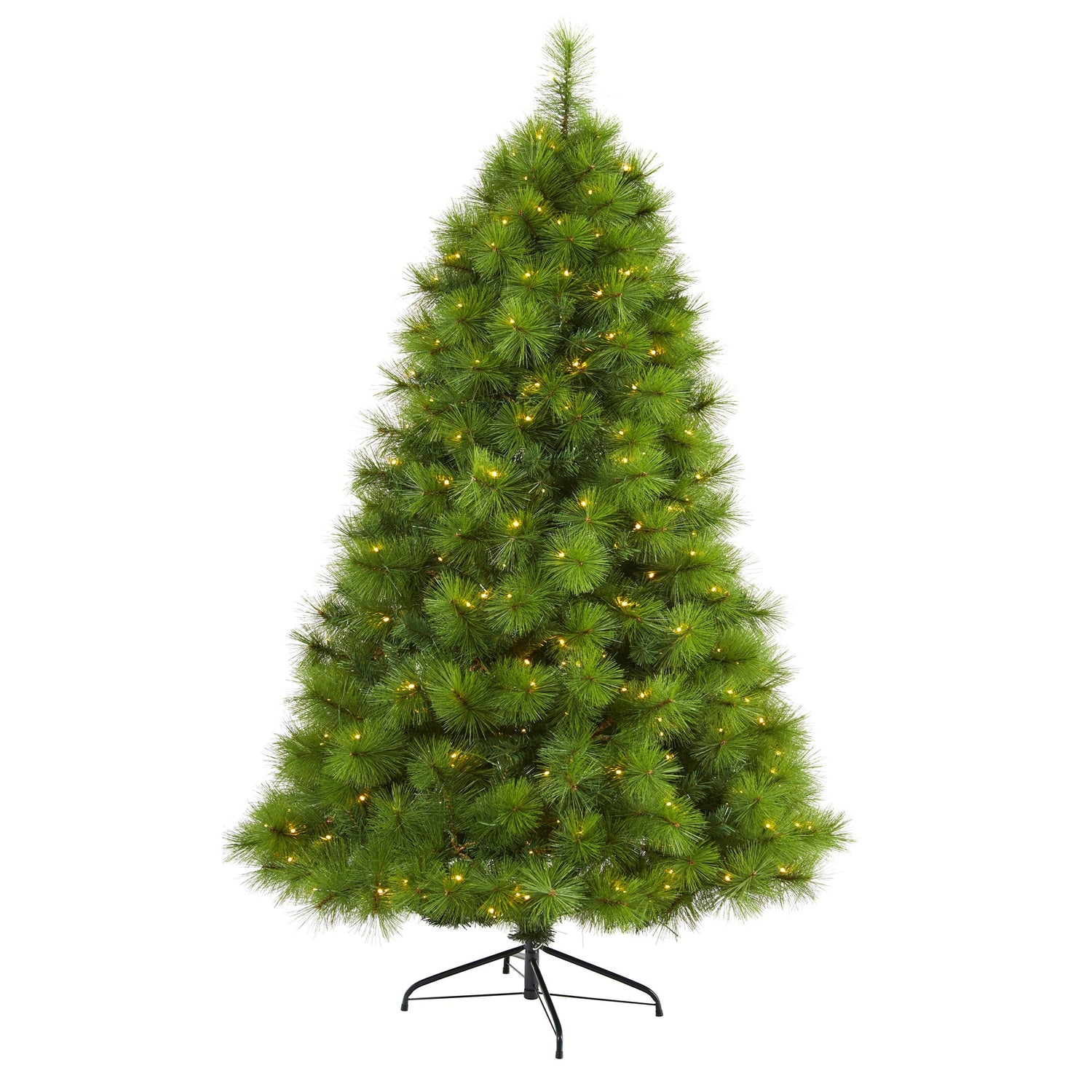 6’ Green Scotch Pine Artificial Christmas Tree with 300 Clear LED Lights