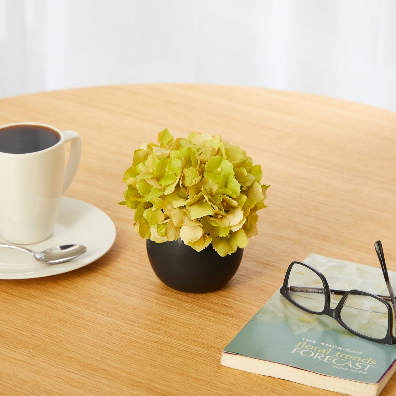 6” Hydrangea Artificial Arrangement in Decorative Vase