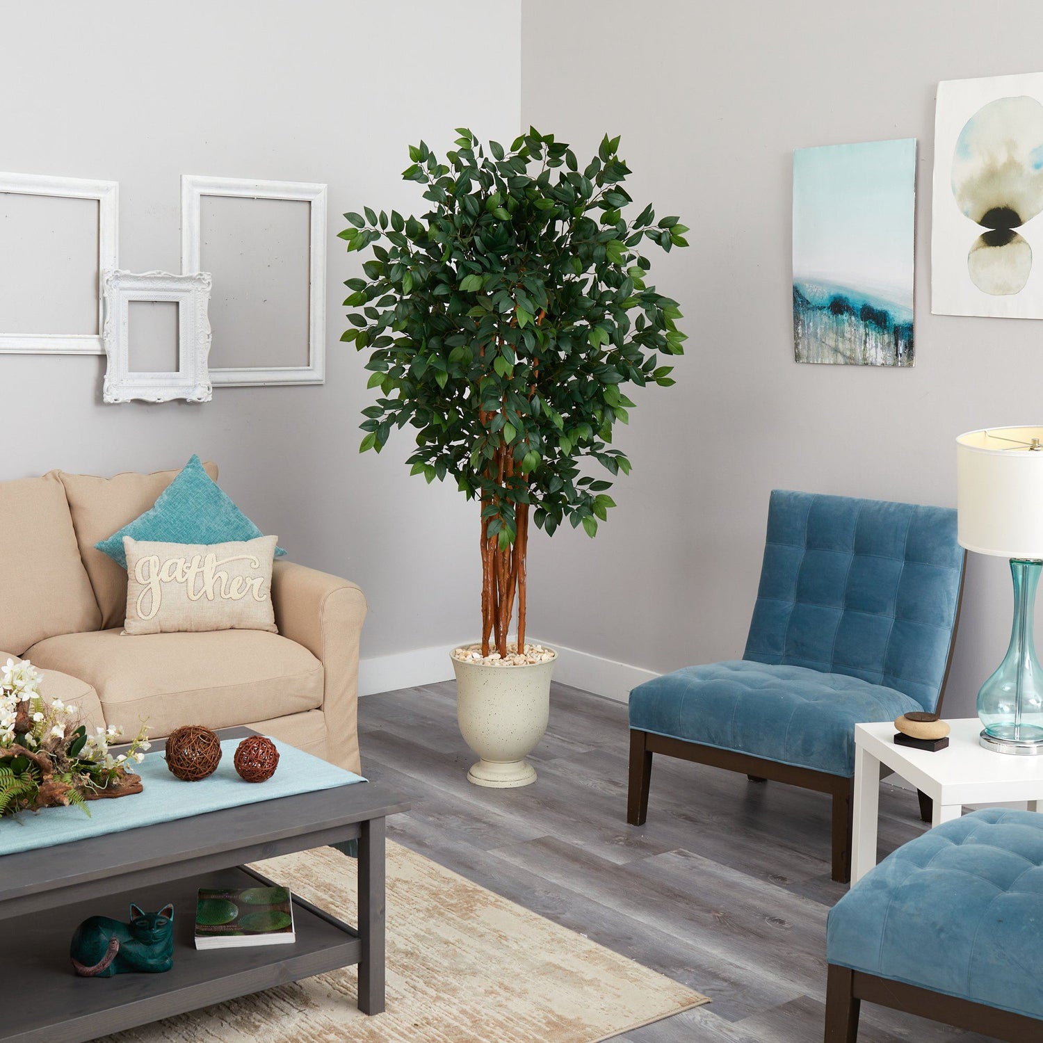 6’ Sakaki Artificial Tree with 1470 Bendable Branches in Decorative Urn