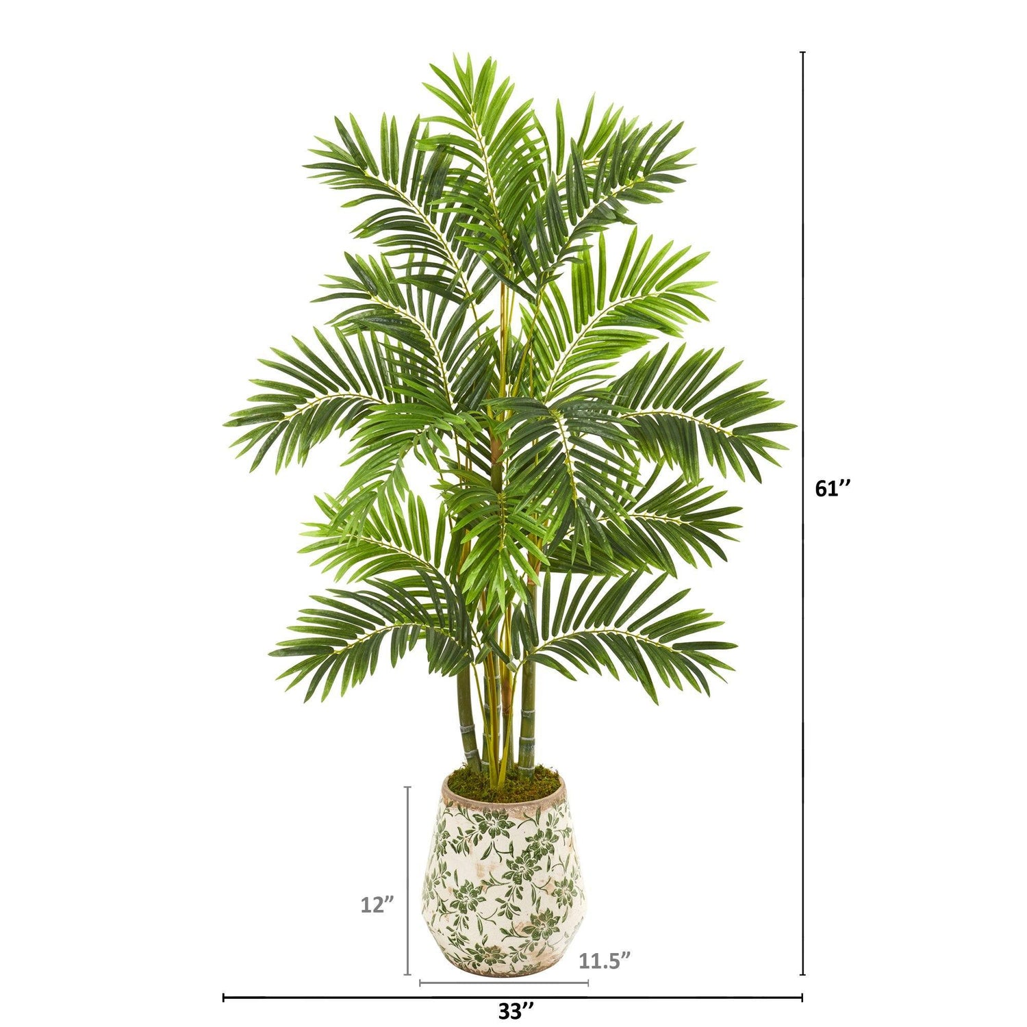 61” Areca Palm Artificial Tree in Floral Planter