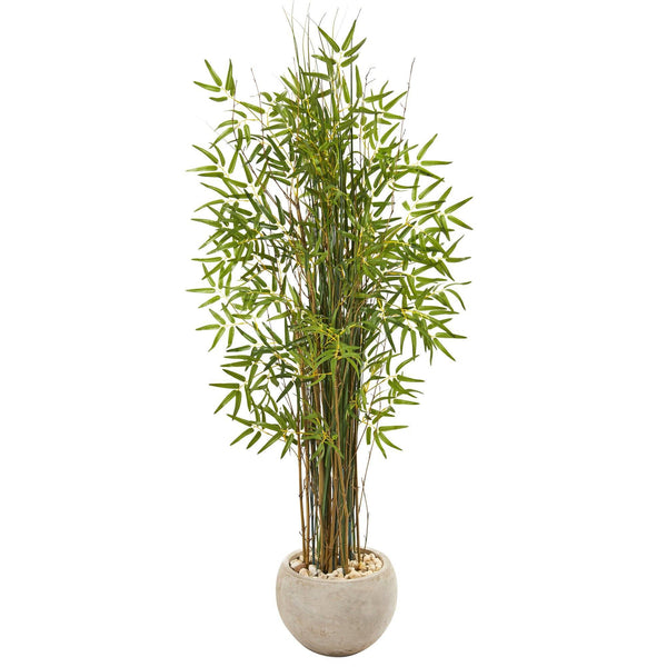 61” Grass Artificial Bamboo Plant in Sand Colored Planter