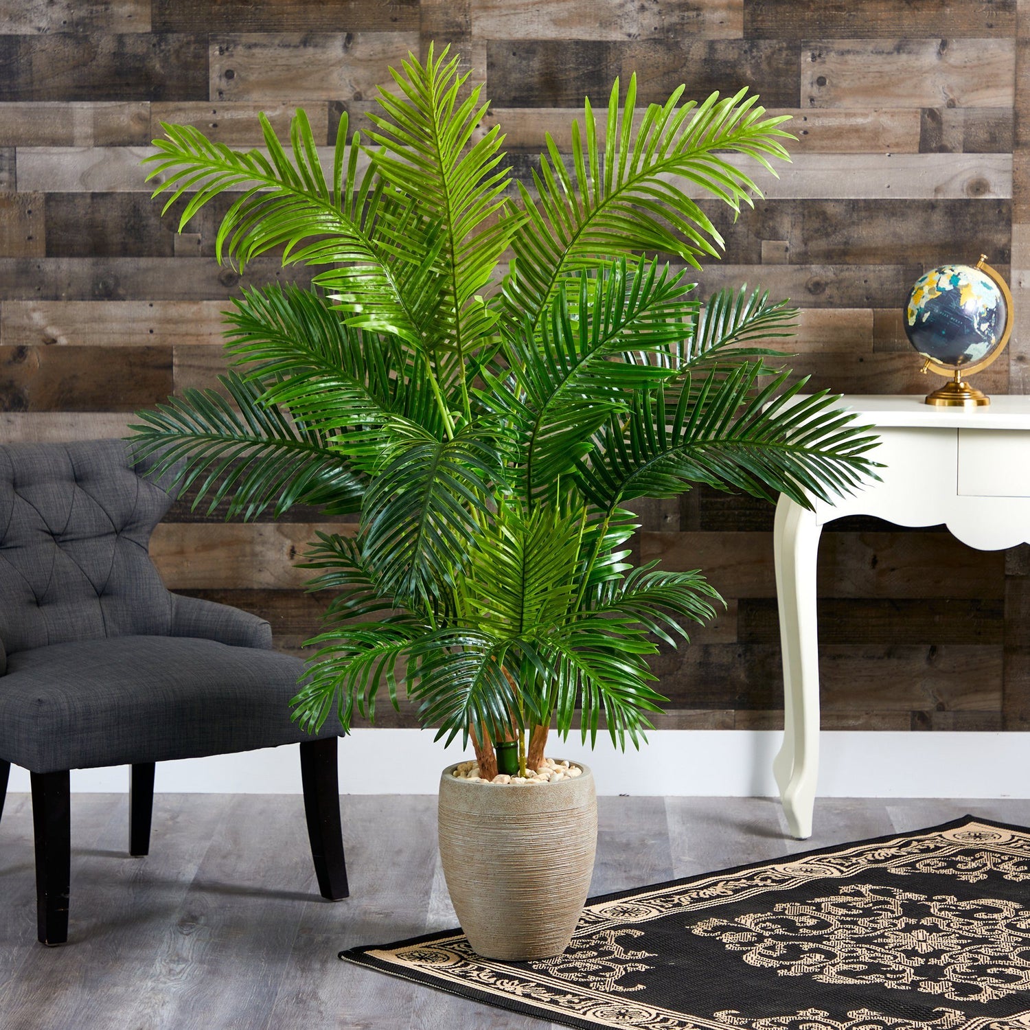 62” Hawaii Palm Artificial Tree in Sand Colored Planter