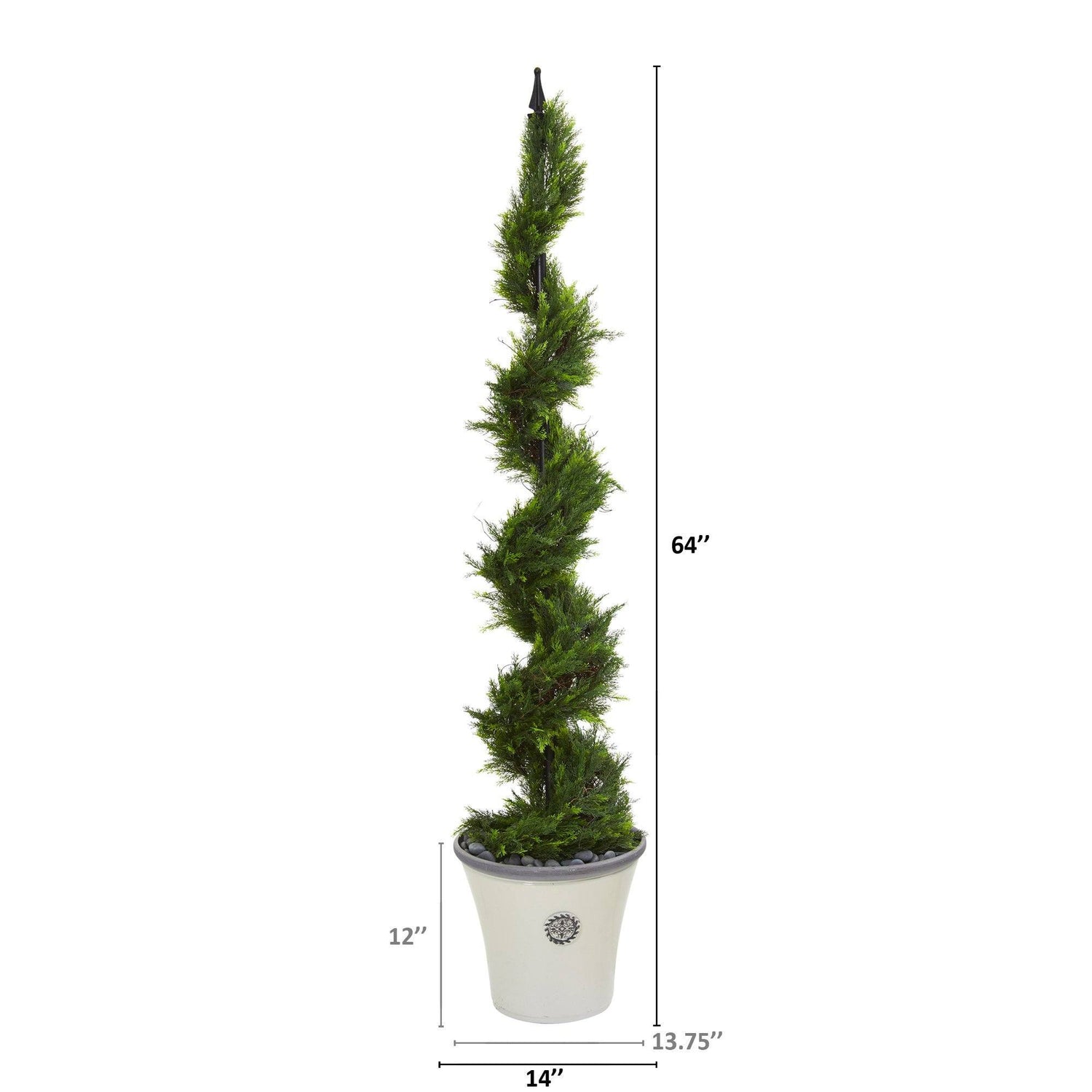 64” Cypress Artificial Spiral Tree in Decorative Planter