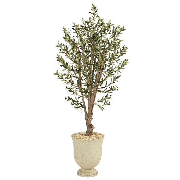 64” Olive Artificial Tree in Decorative Urn