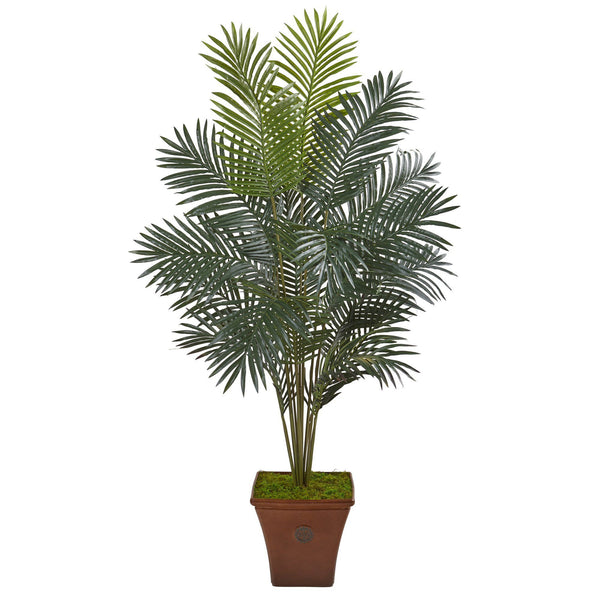 65” Paradise Palm Artificial Plant in Brown Planter