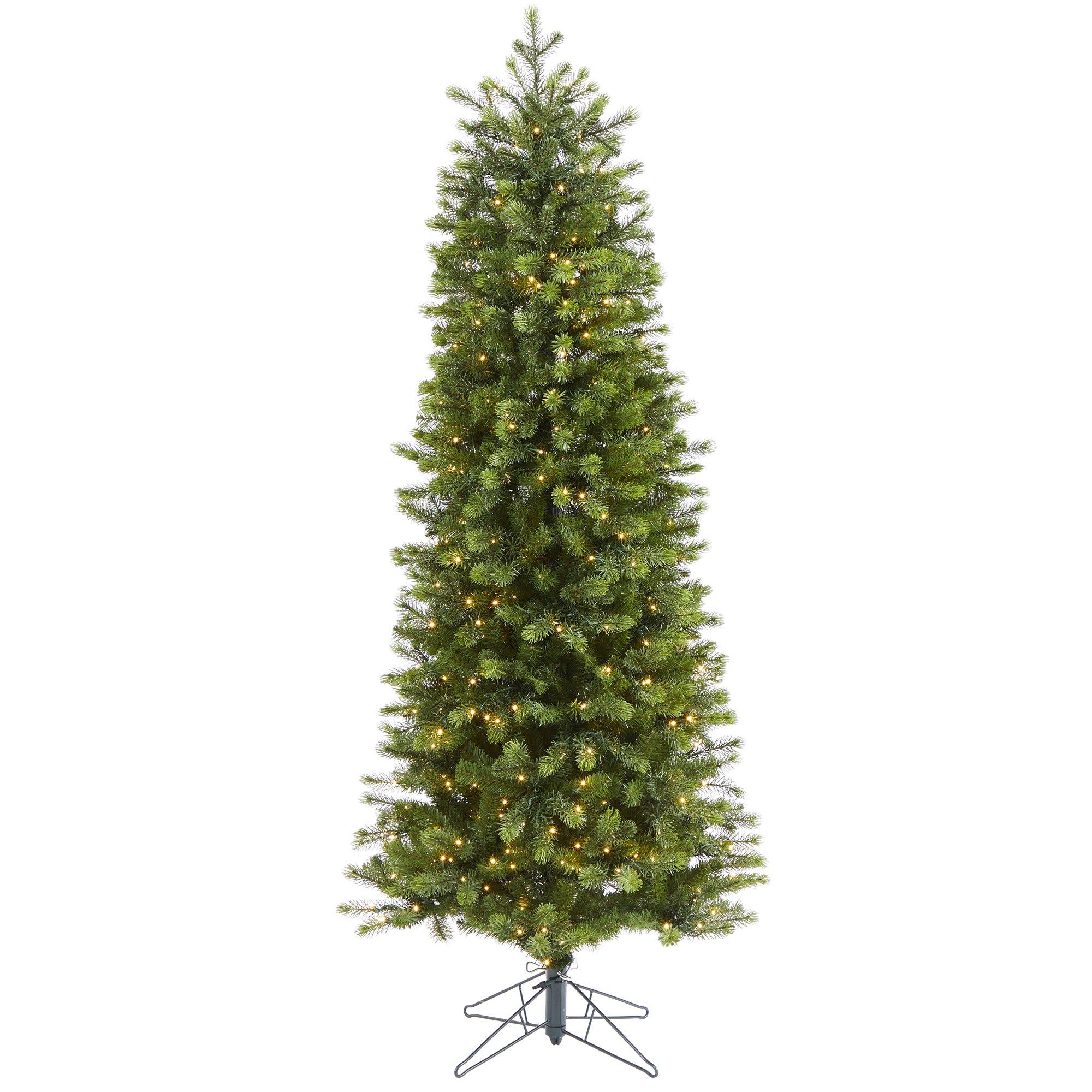 6.5' Slim Colorado Mountain Spruce Artificial Christmas Tree with 450