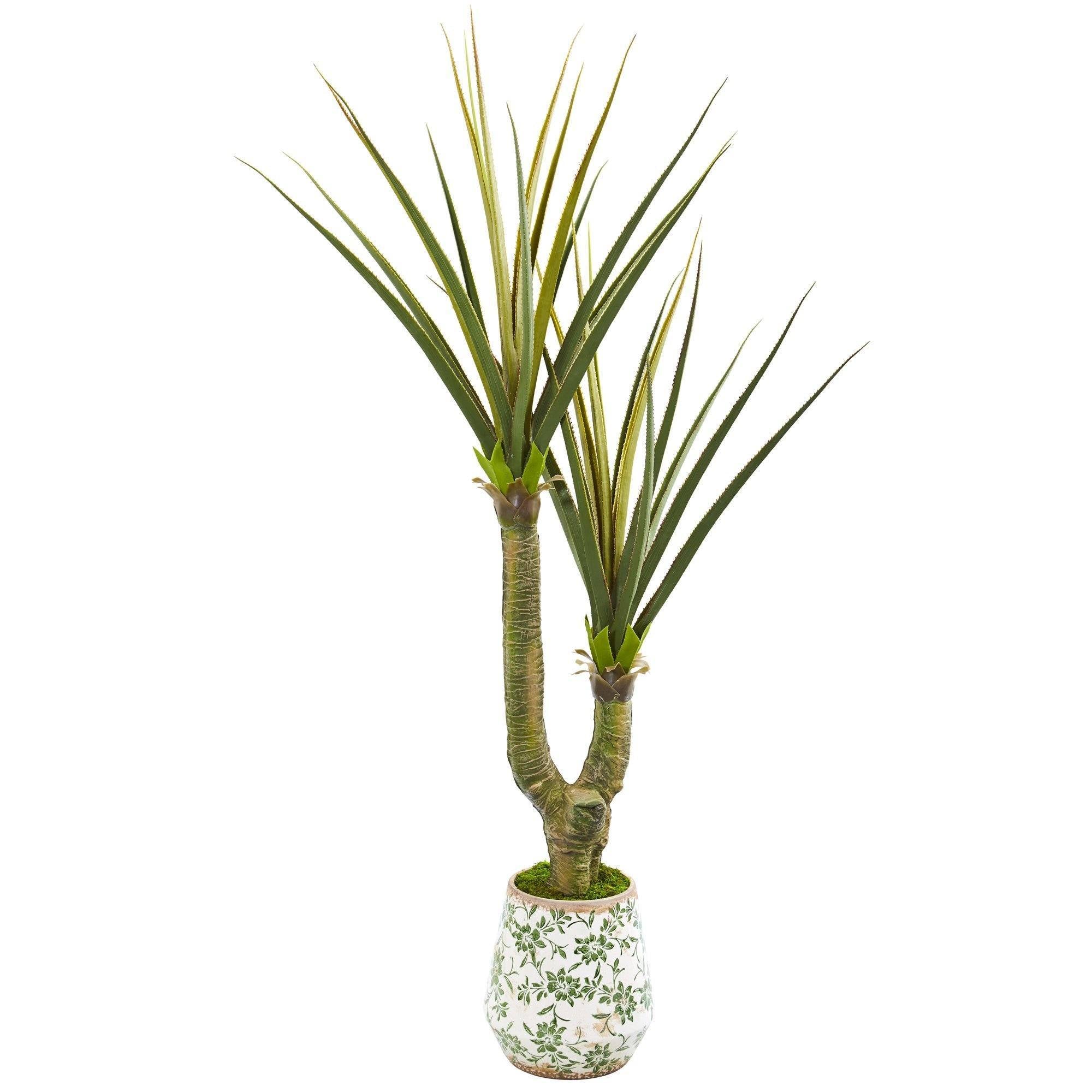 69” Yucca Artificial Plant in Decorative Planter | Nearly Natural