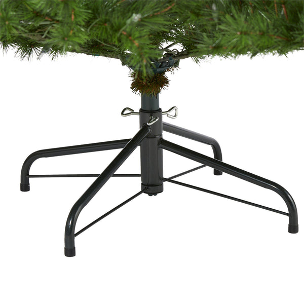 7’ Colorado Mountain Pine Artificial Christmas Tree with 450 Clear Lights, 1453 Bendable Branches and Pine Cones