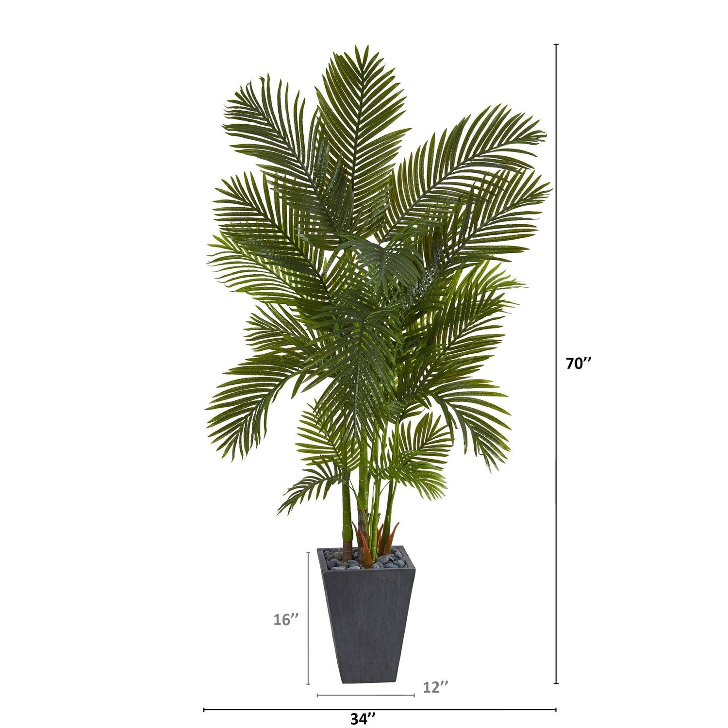 70” Areca Palm Artificial Tree in Slate Planter