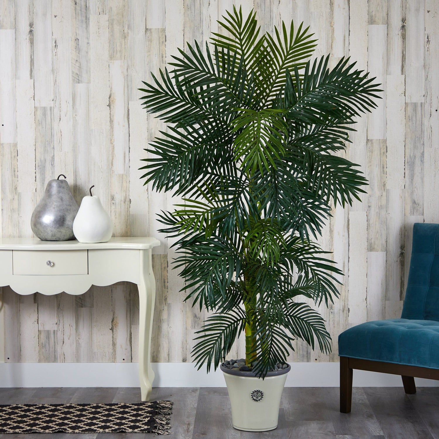 74” Golden Cane Artificial Palm Tree in Decorative Planter