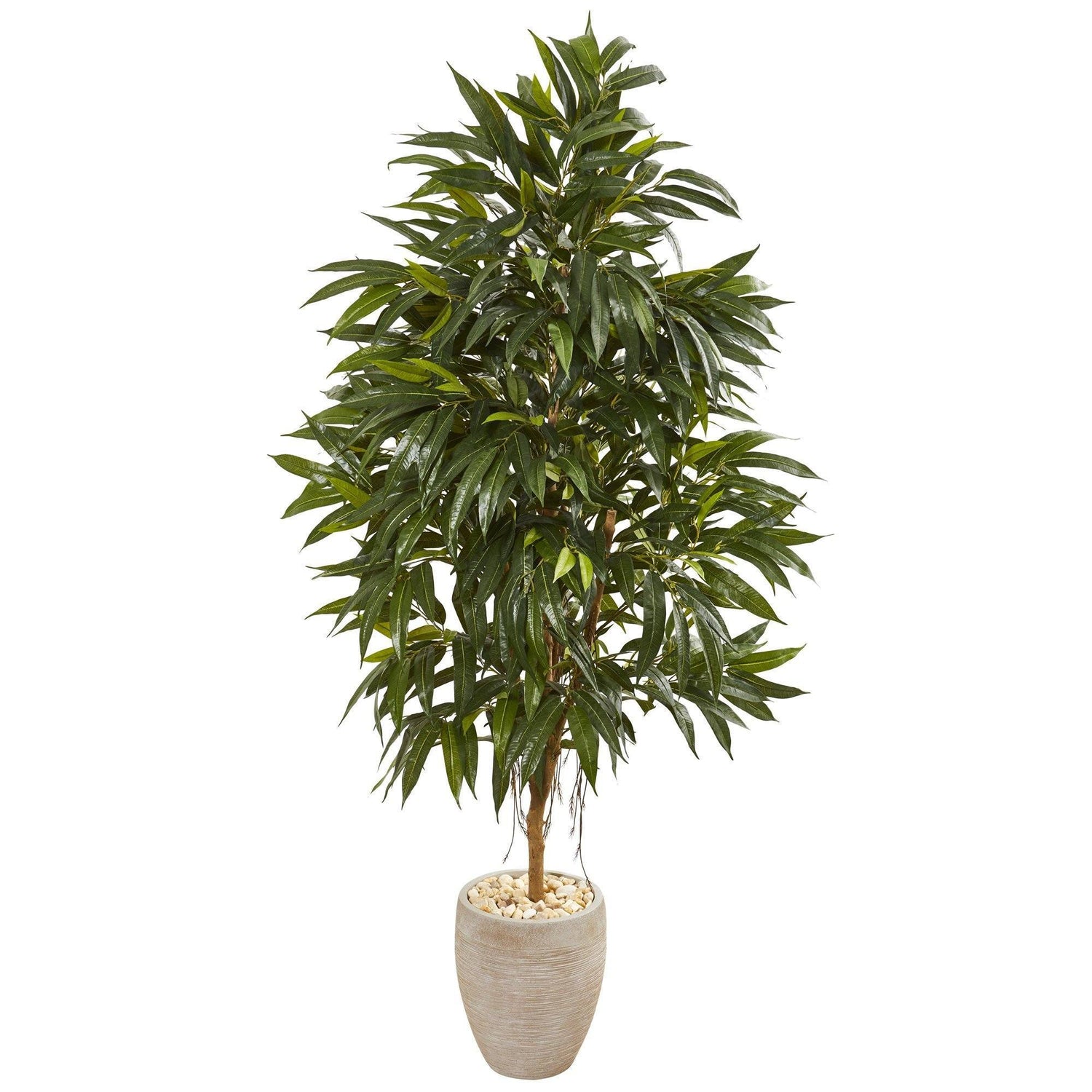 74” Royal Ficus Artificial Tree in Sand Colored Planter