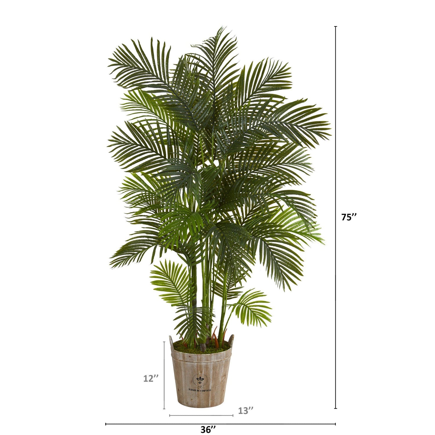 75” Areca Palm Artificial Tree in Farmhouse Planter