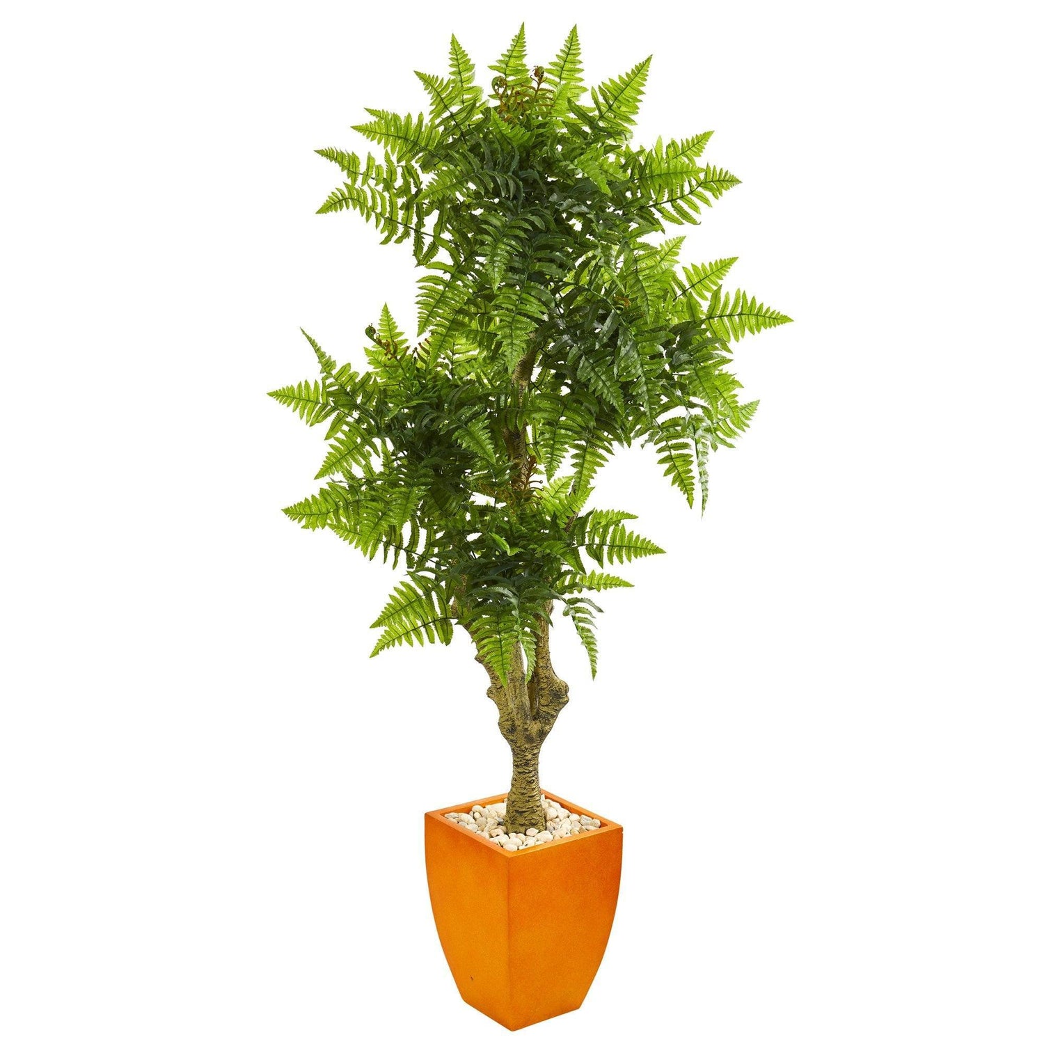 75” Artificial Boston Fern Tree in Planter (Indoor/Outdoor)