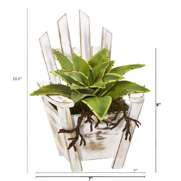 8” Sansevieria Artificial Plant with Roots in Chair Planter