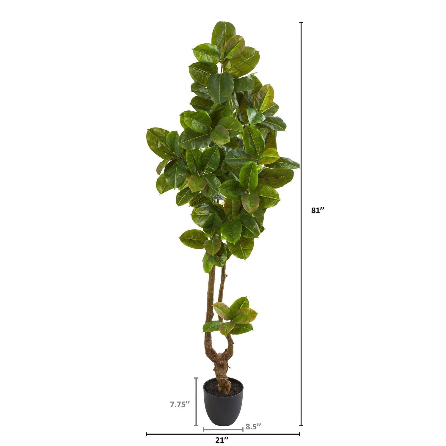 81” Rubber Leaf Artificial Tree (Real Touch)