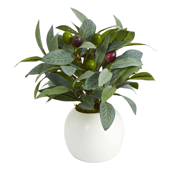 9” Olive Artificial Plant in Decorative Planter