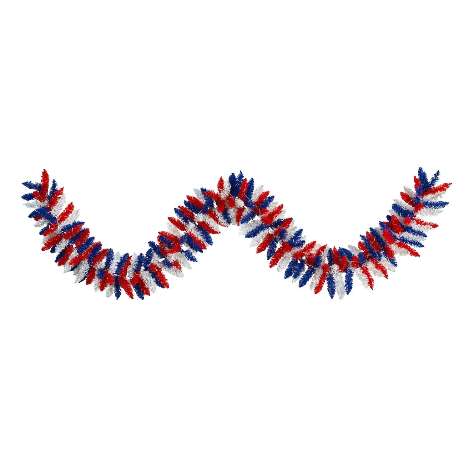 9’ Patriotic “American Flag” Themed Artificial Garland with 50 Warm LED Lights
