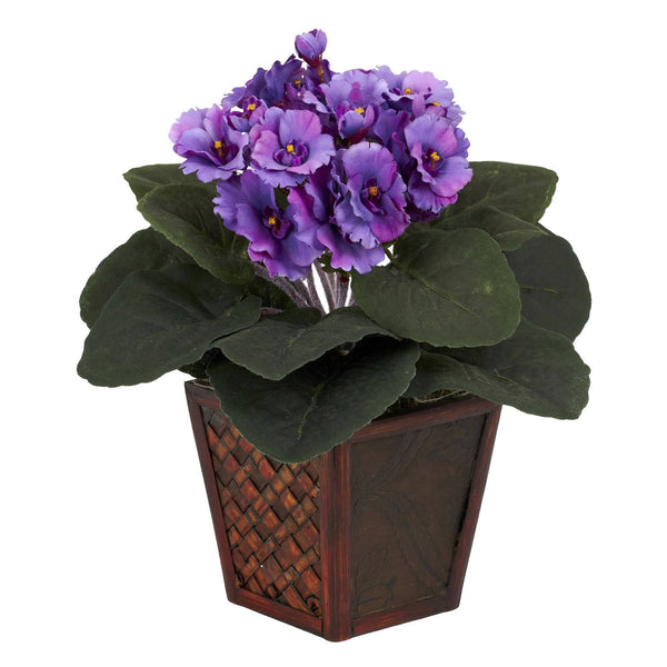 African Violet w/Vase Silk Plant (Set of 2)