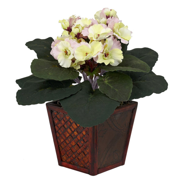 African Violet w/Vase Silk Plant (Set of 2)