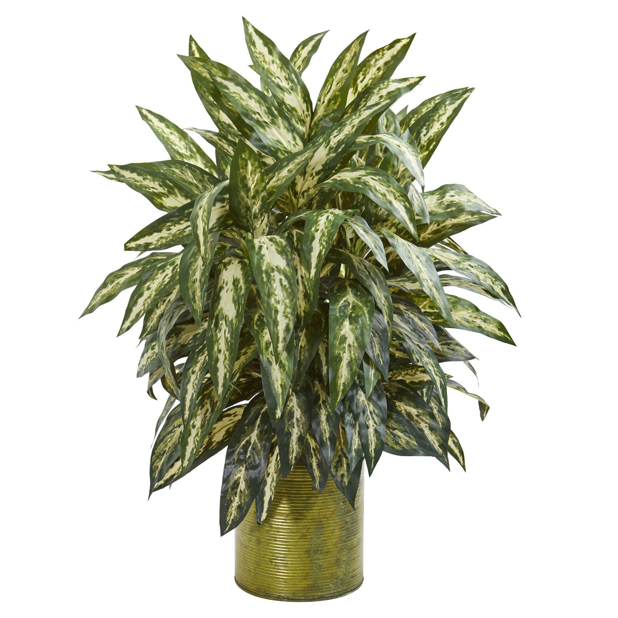 plants of steel aglaonema house plant Aglonema Artificial Plant in Metal Planter
