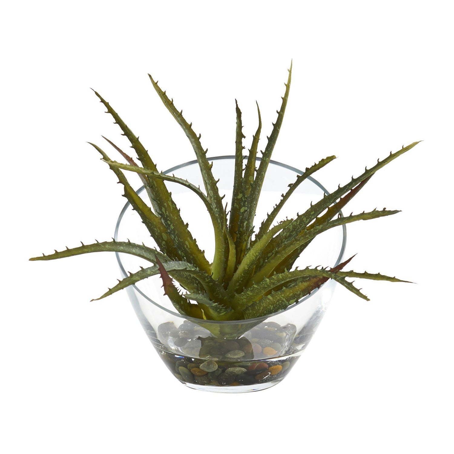Aloe Artificial Plant in Slanted Vase (Set of 2)