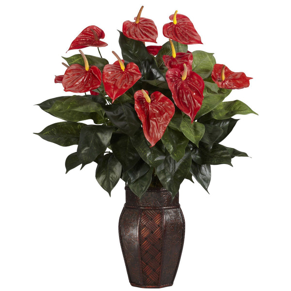 Anthurium w/Vase Silk Plant
