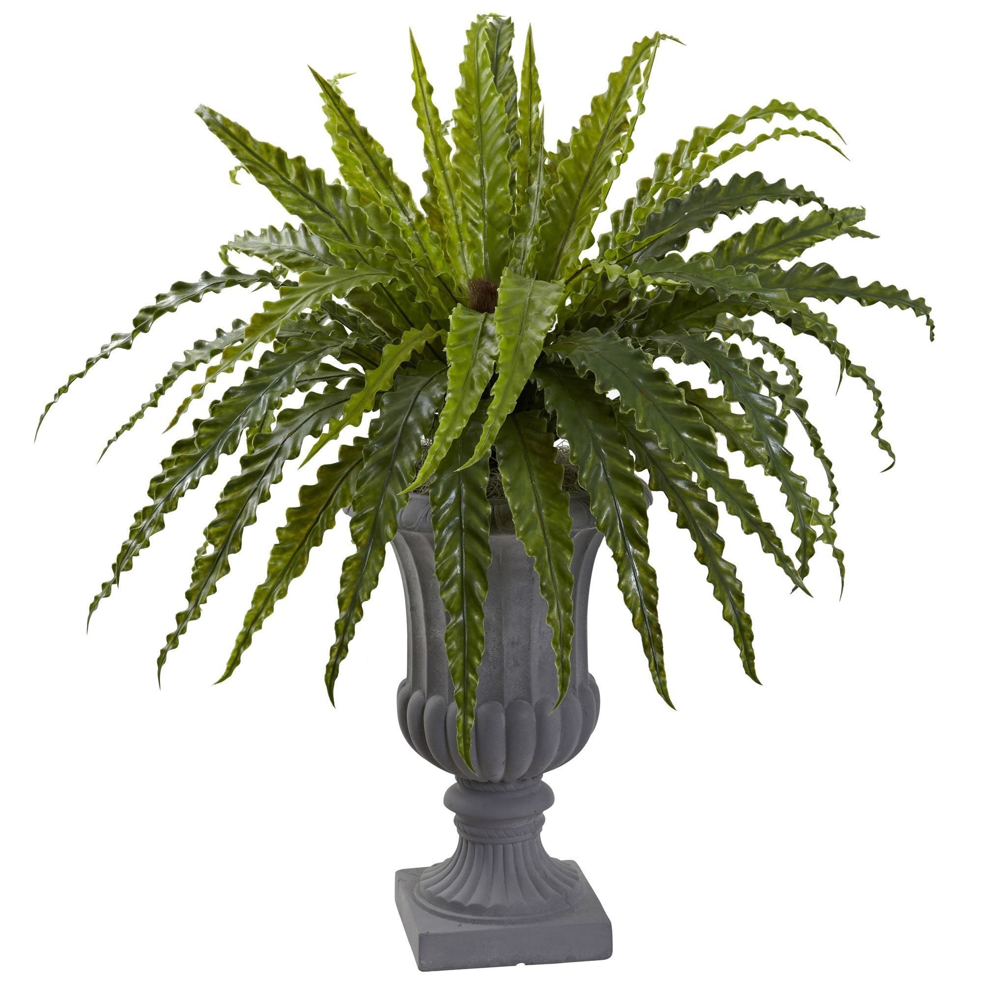 Nearly Natural Birdsnest Fern with Urn