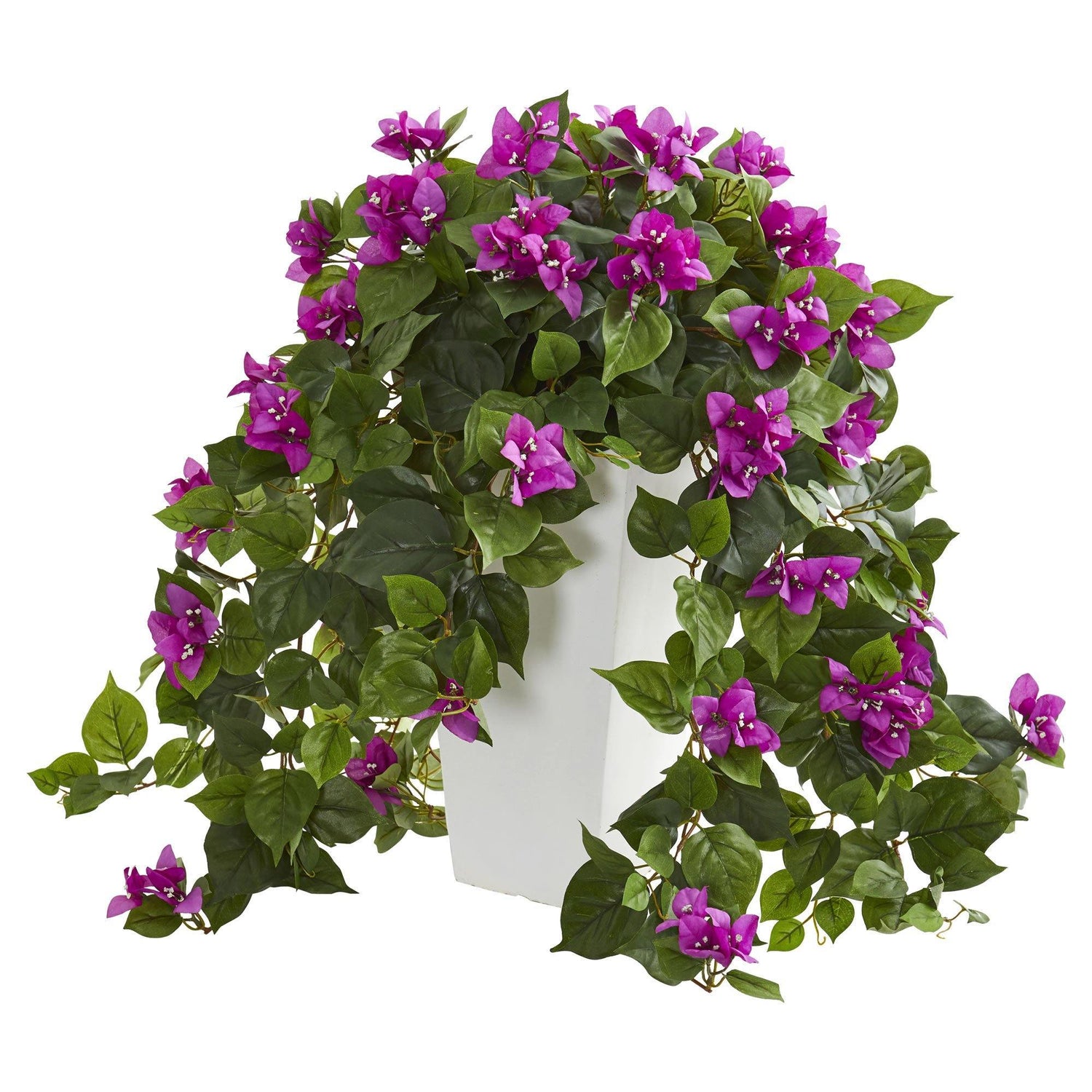 23" Bougainvillea Artificial Plant in White Tower Planter"