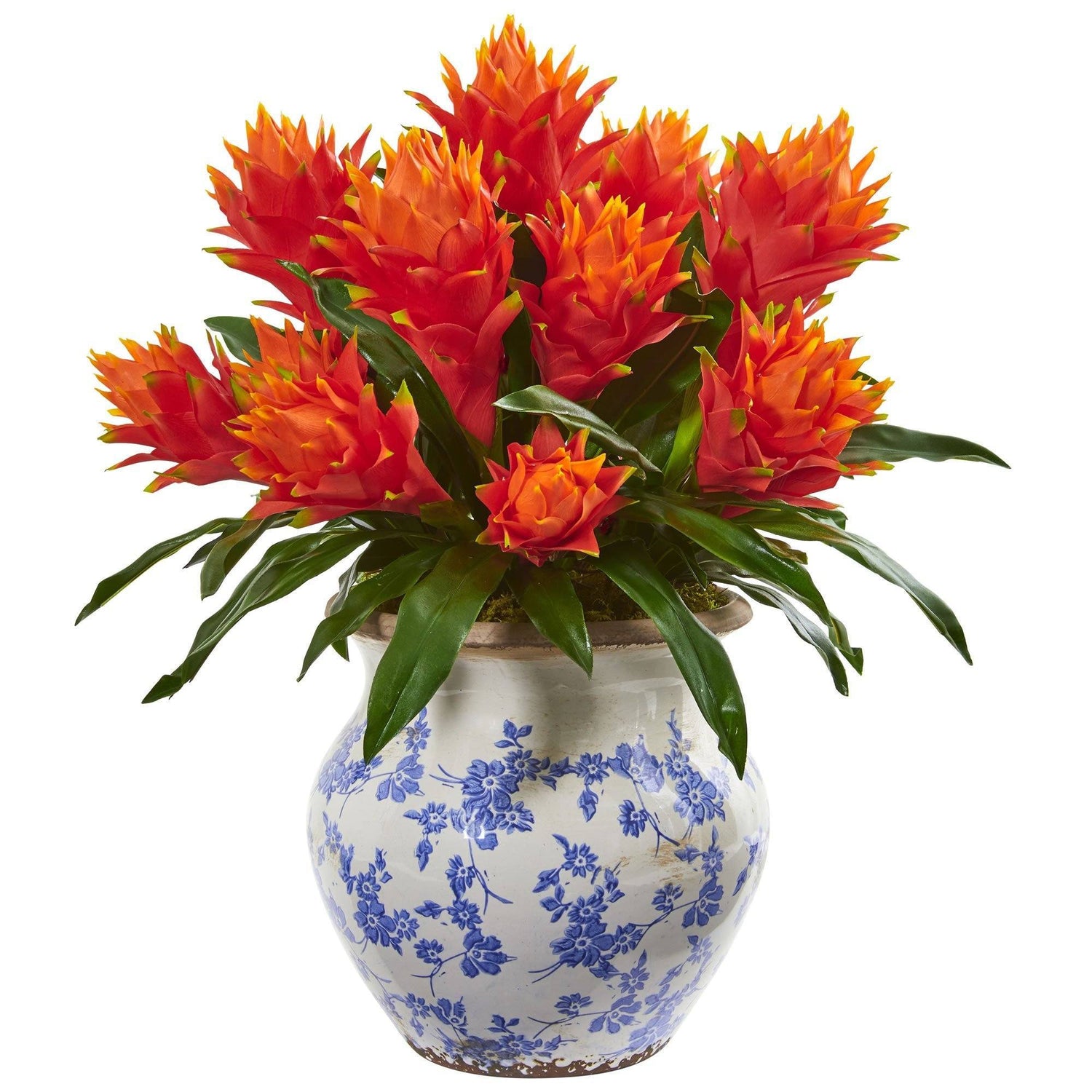 Bromeliad Artificial Plant in Decorative Vase