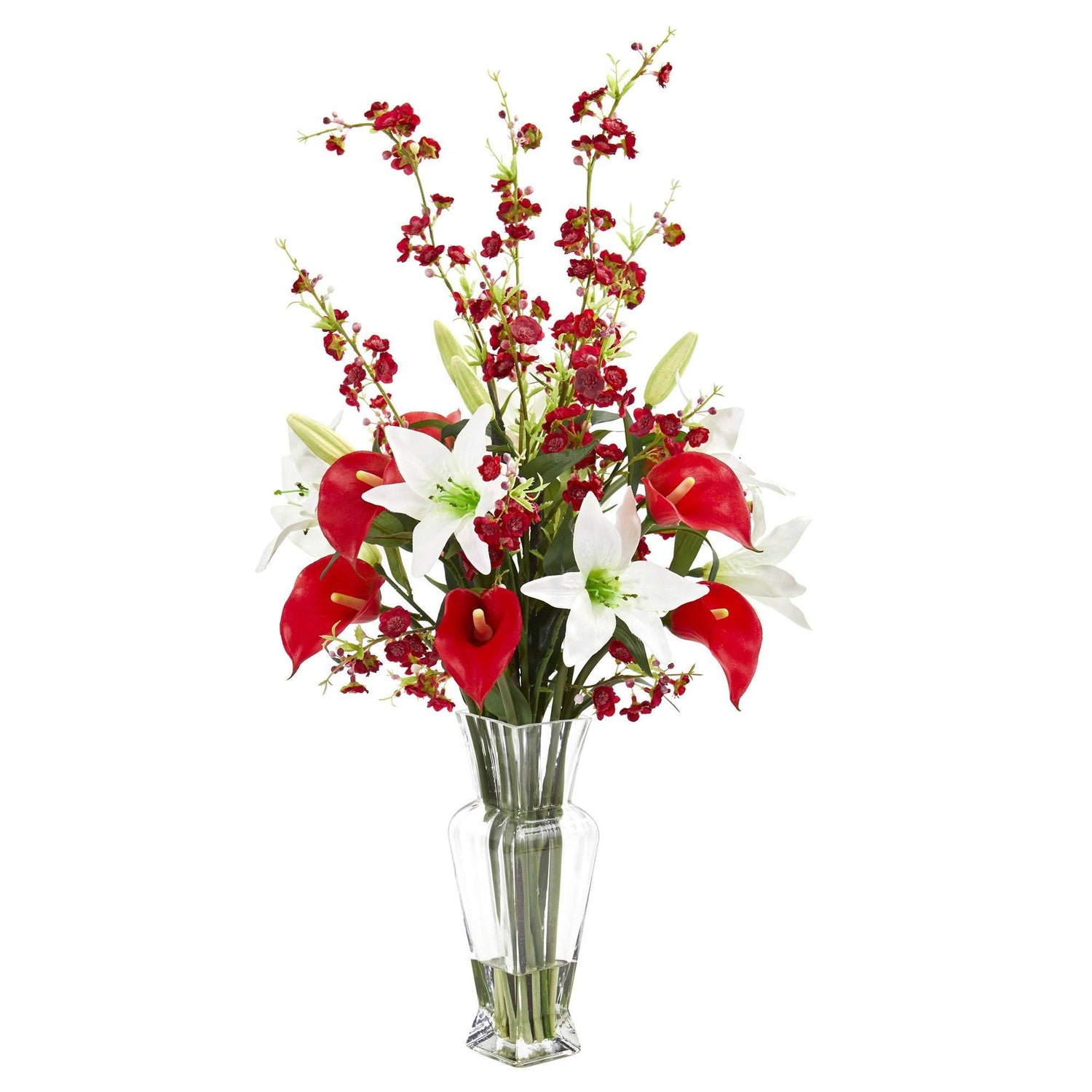 Calla, Lily and Cherry Blossom Artificial Arrangement