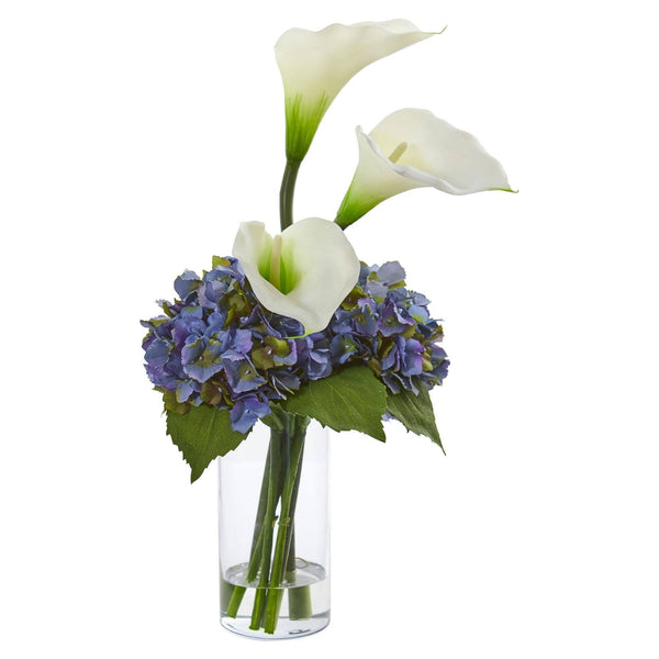 Calla Lily and Hydrangea Artificial Arrangement