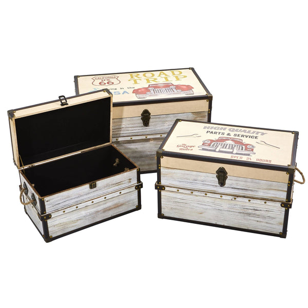 Classic Car Collection Trunk and Storage Boxes (Set of 3)