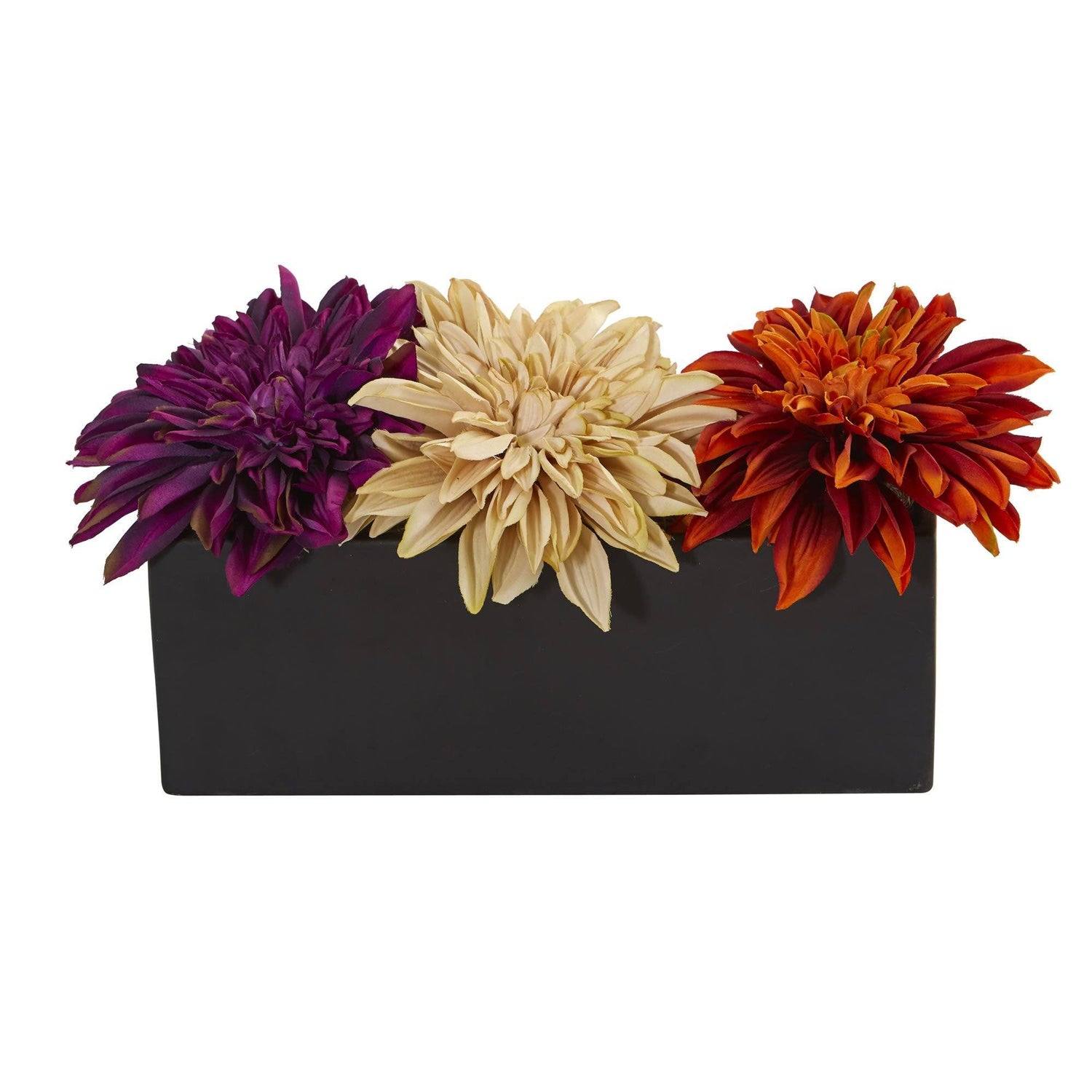 Dahlia Artificial Arrangement in Black Planter