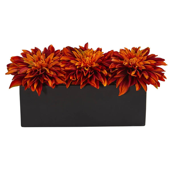 Dahlia Artificial Arrangement in Black Planter